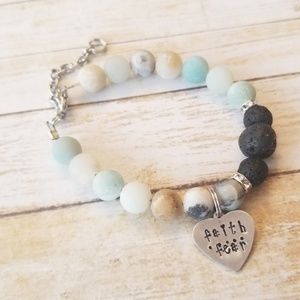 Amazonite Beaded Diffuser Bracelet